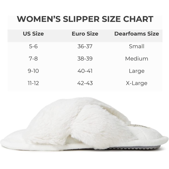 Dearfoams Woman’s White Fuzzy Slippers Size Large 9-10 - Picture 5 of 5